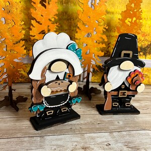 Thanksgiving Pilgrim and Pumpkin Decor, Fall Shelf Sitter, Fall Tiered ...