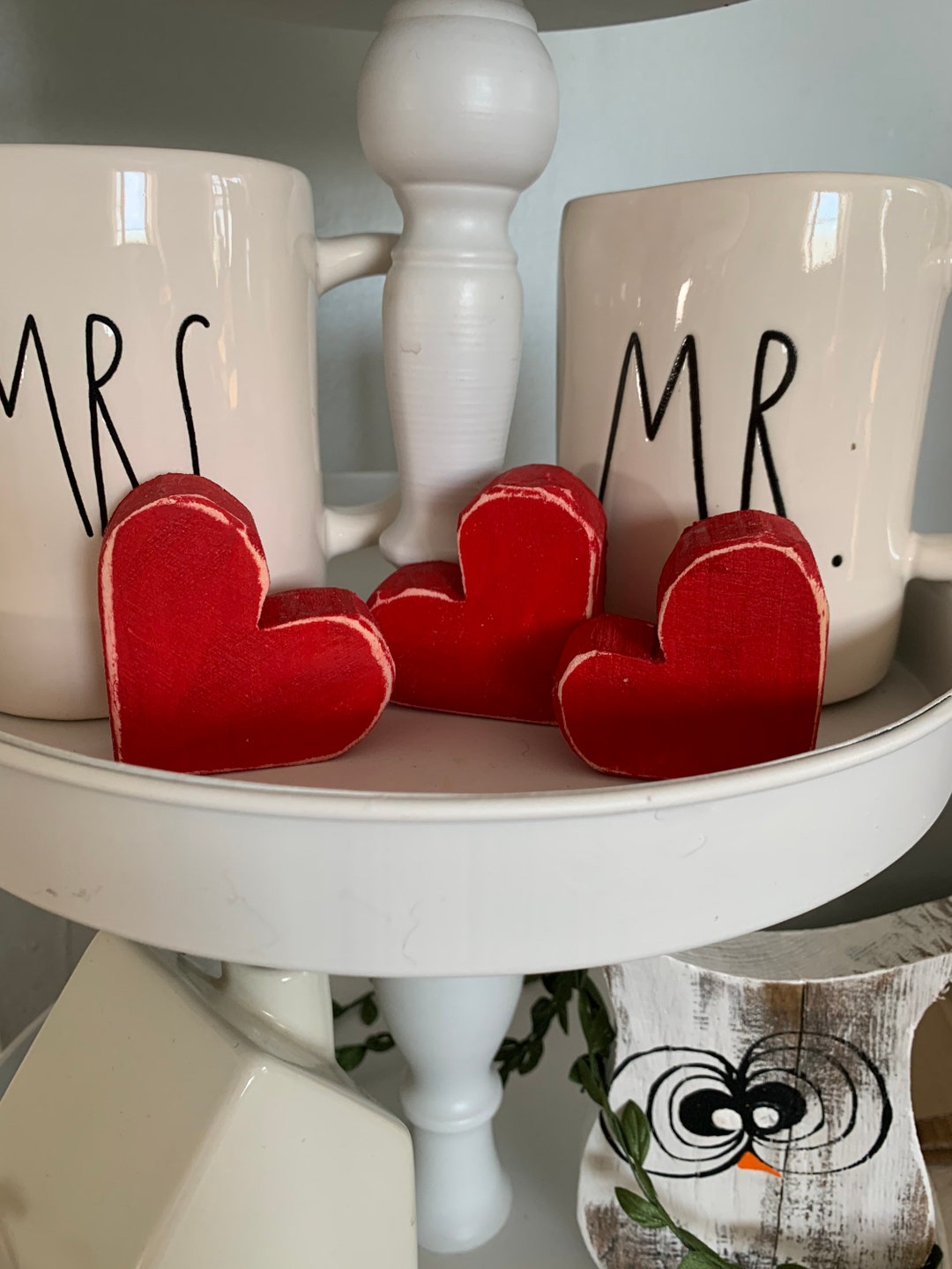 Valentine Heart Tiered Tray Decor, Set of 3, Valentine Day, Tiered Tray