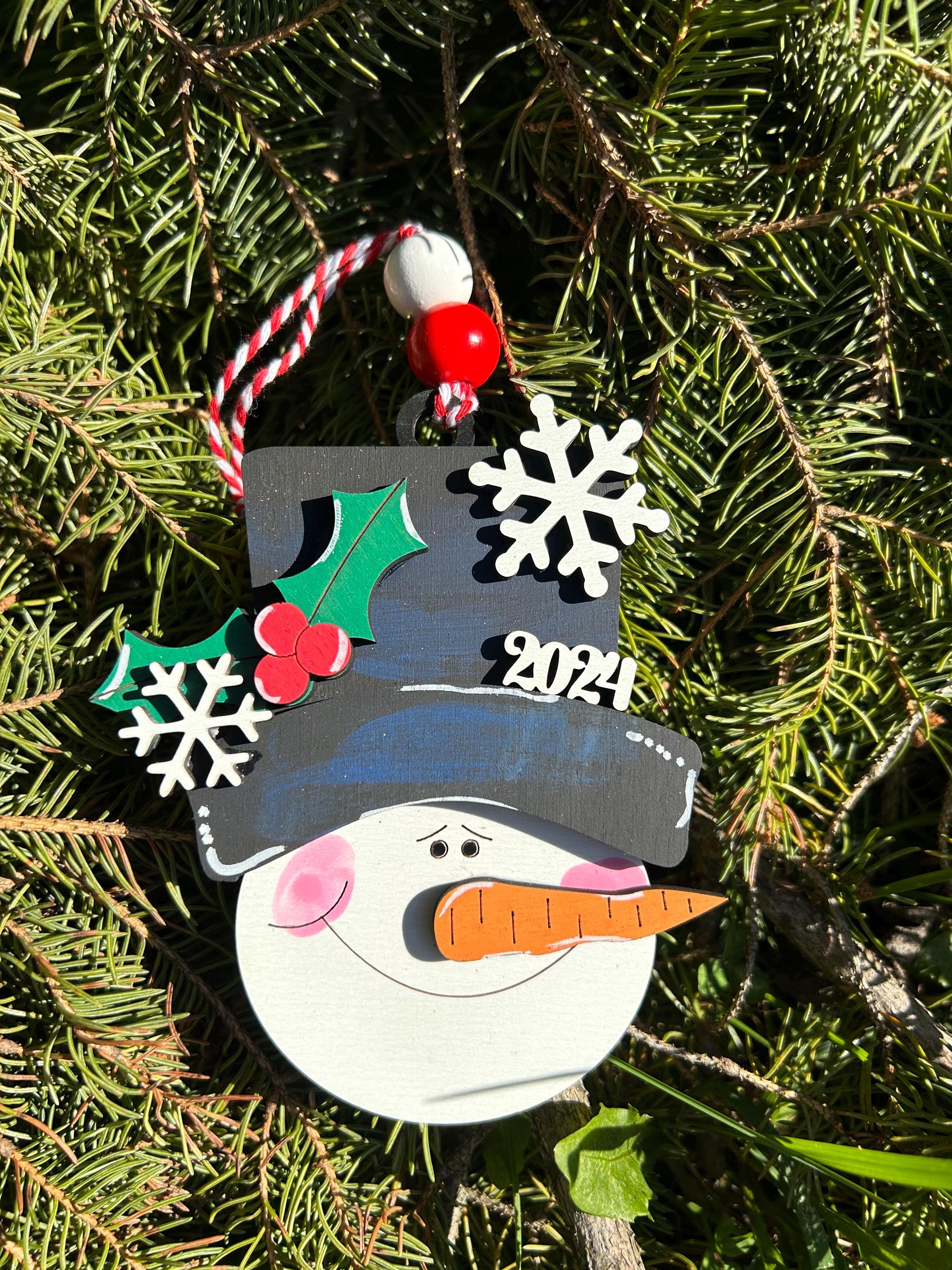 PERSONALIZED snowman ornament, personalized snowman, personalized ornament, Christmas stocking tag, personalized family Christmas snowman