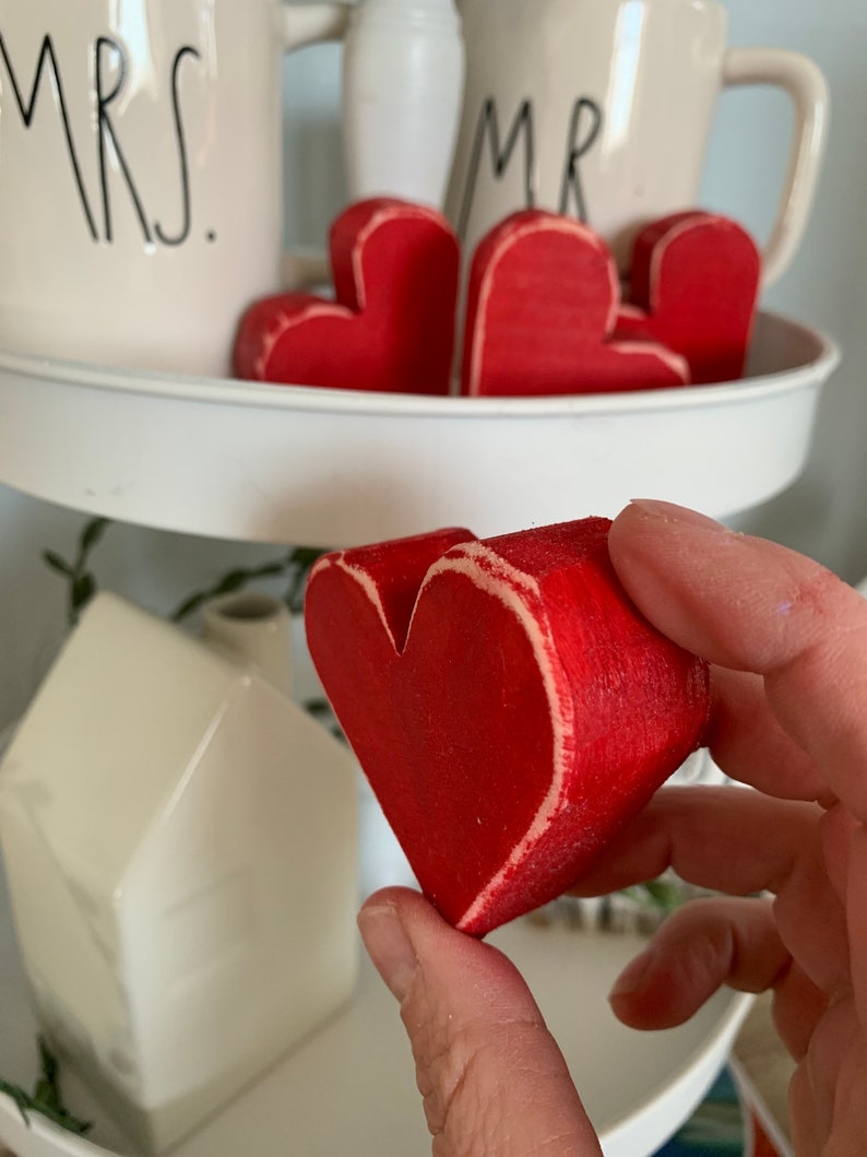 Valentine Heart Tiered Tray Decor Set of 3 Valentine Day Etsy