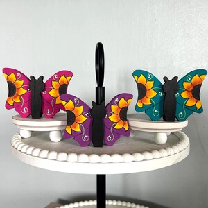 Butterfly tier tray decor, Summer butterfly decor, Summer tier tray decor, butterfly decor, tier tray decor, Spring butterfly tray decor,