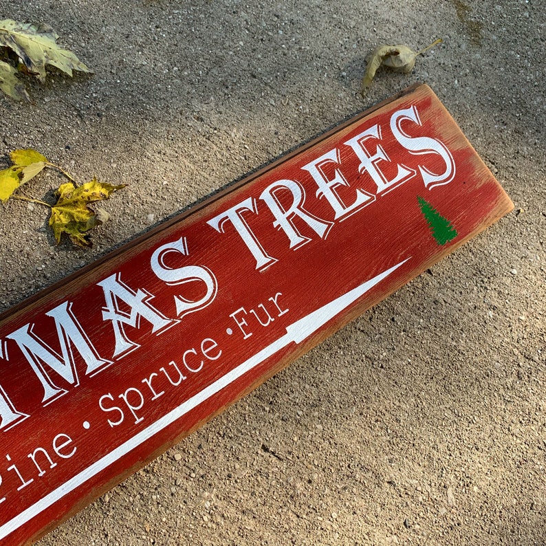 Vintage Christmas Tree Sign 