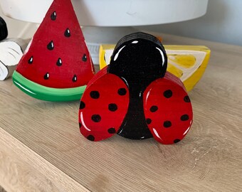 Ladybug tiered tray decor, summer tiered tray, summer tiered tray decor, tiered tray decor, tiered tray fillers, lady bug tiered tray sign,