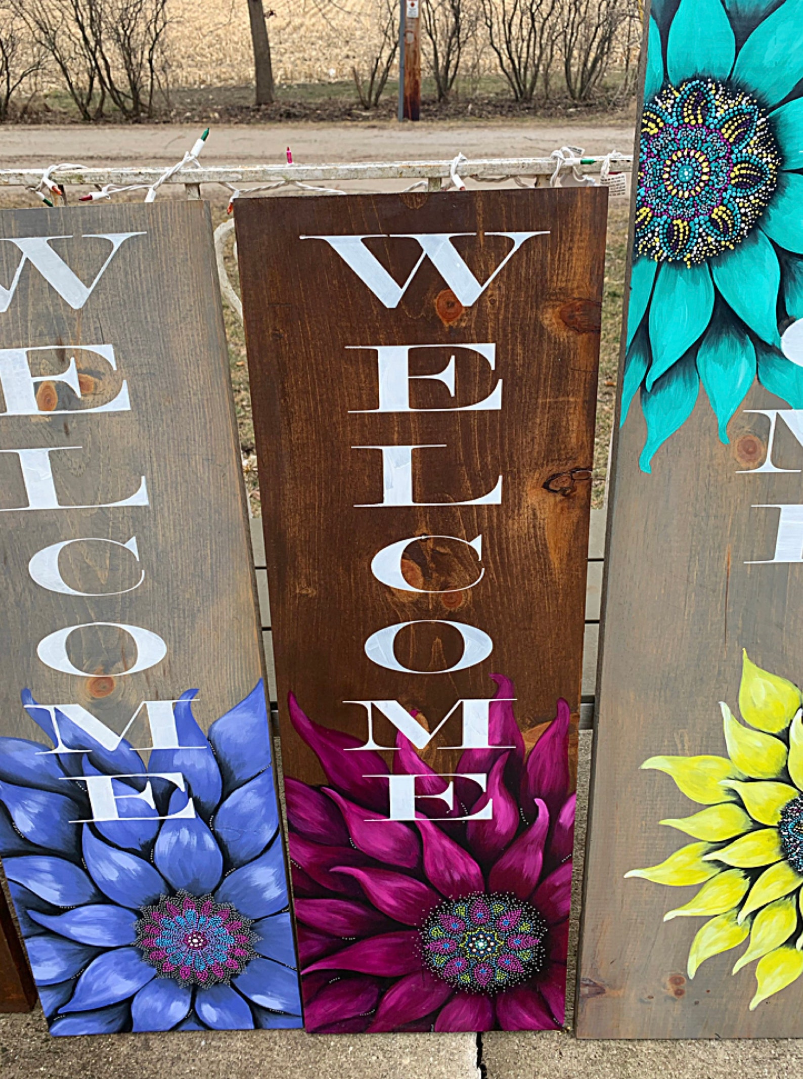 Sunflower porch welcome sign 3ft tall outdoor porch leaner | Etsy