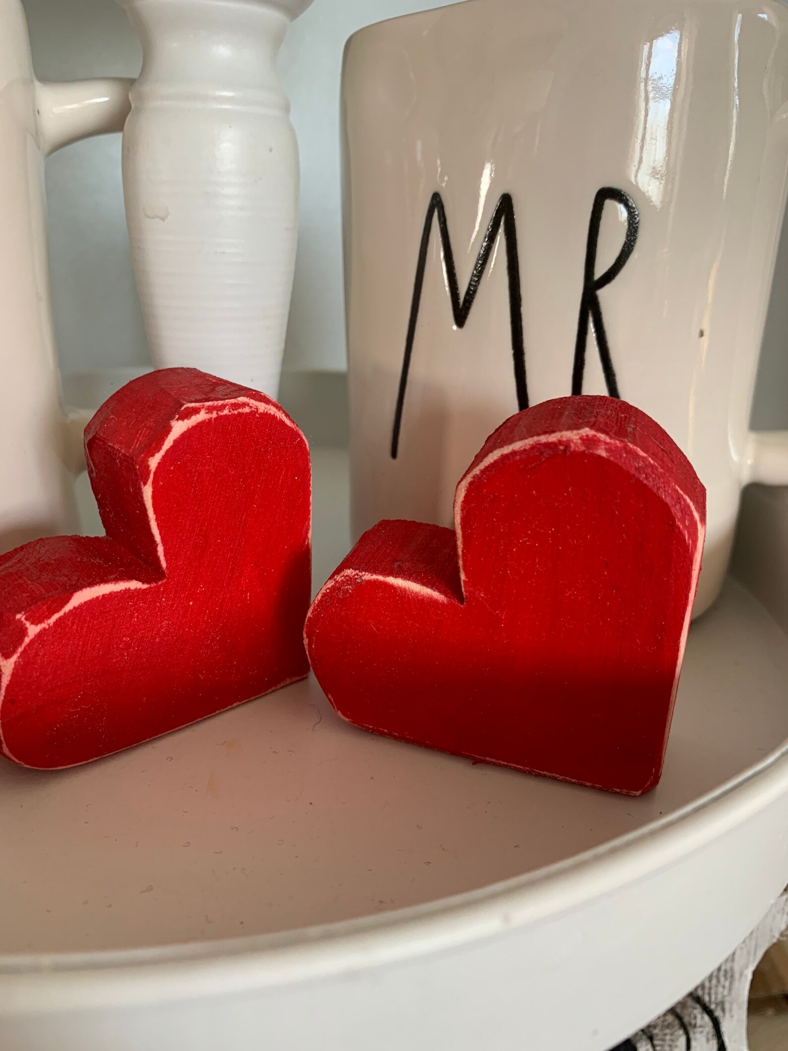 Valentine Heart Tiered Tray Decor Set of 3 Valentine Day Etsy