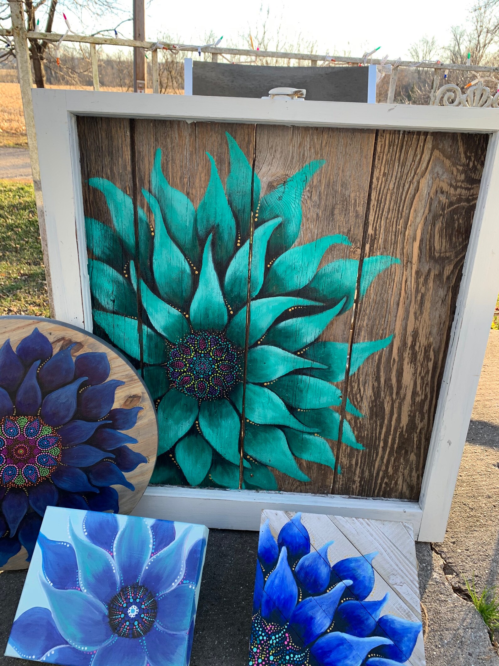 Teal Sunflower Sunflower On Reclaimed Barn Wood Framed In Etsy teal-sunflower-sunflower-on-reclaimed-barn-wood-framed-in-etsy