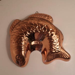 Jello mold copper duck koi shell kitschy kitchen retro kitchen Vintage Farmhouse country ceramic wall art rustic decor cottage chef gift him