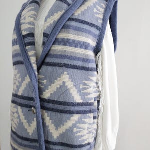Vintage Woolrich Navajo style Wool Vest Womens WOOLRICH Long Southwest Heavy Wool Blanket Vest M Coastal Cowgirl Pendleton blanket style image 9