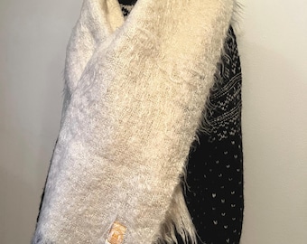 HBC Vintage Easter HBC Mohair throw wool throw Mohair scarf Vintage cotton candy Scotland gift her women accessories wool mohair fashion