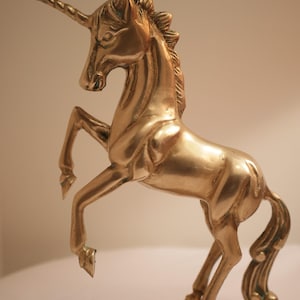 Unicornio de latón macizo/Criatura mítica/Decoración del hogar