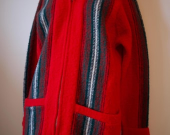 Ralph Lauren, estilo navideño, cárdigan Robert Mackie, après-ski, 100% lana, rayas rojas, estilo vintage Ralph Lauren, estilo antiguo, estilo navideño escocés