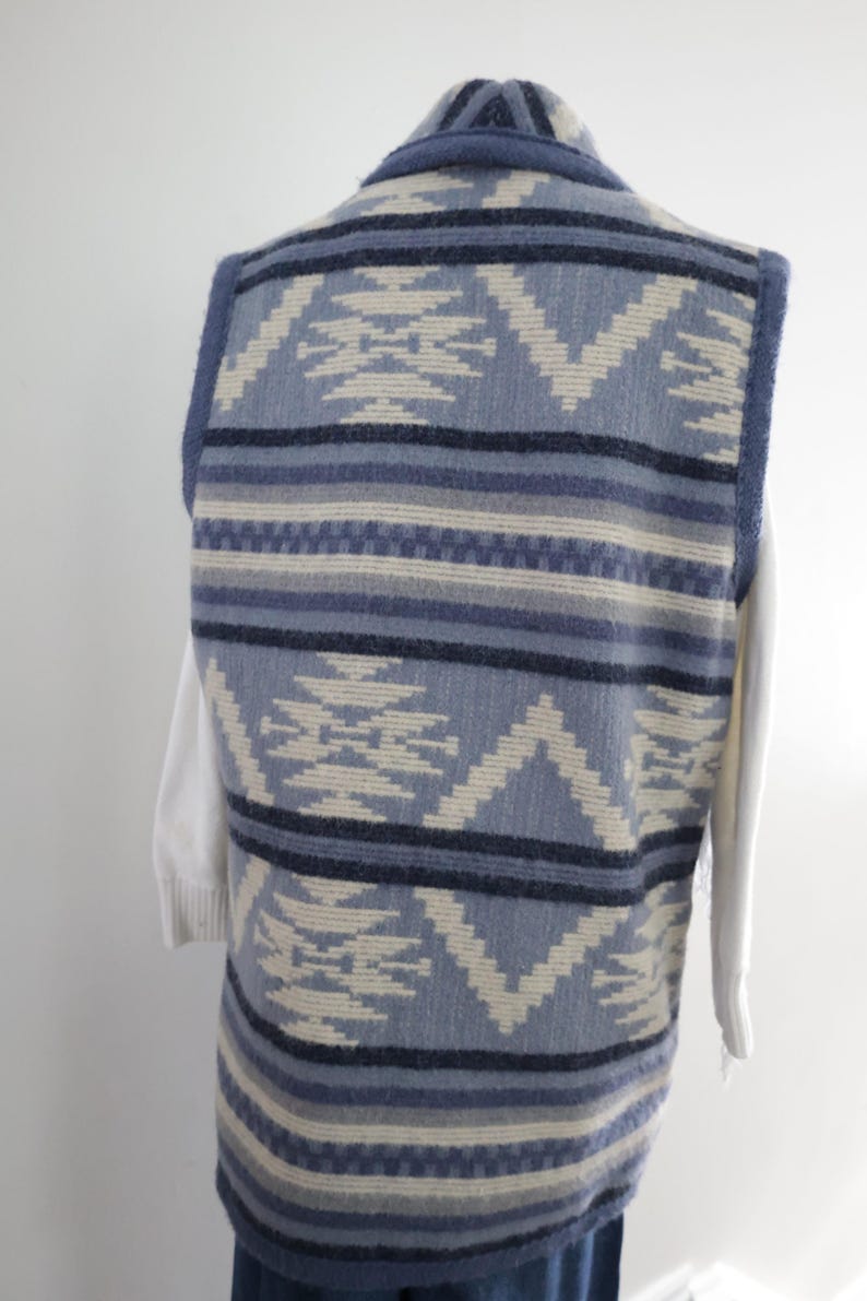 Vintage Woolrich Navajo style Wool Vest Womens WOOLRICH Long Southwest Heavy Wool Blanket Vest M Coastal Cowgirl Pendleton blanket style image 7