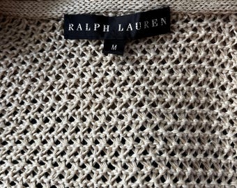 Ralph Lauren Cardigan Sweater Western Southwestern Aztec Apres Ski COTTON Red White Blue Women's Small Vintage Ralph Lauren Coastal Cowgirl