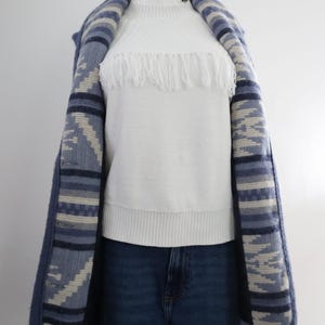 Vintage Woolrich Navajo style Wool Vest Womens WOOLRICH Long Southwest Heavy Wool Blanket Vest M Coastal Cowgirl Pendleton blanket style image 16