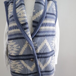 Vintage Woolrich Navajo style Wool Vest Womens WOOLRICH Long Southwest Heavy Wool Blanket Vest M Coastal Cowgirl Pendleton blanket style image 2
