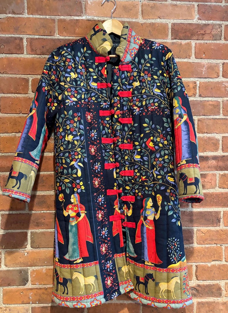 Quilted Jacket Coat Fall Coat Vintage Quilt Jacket Boho Autumn Coat ...