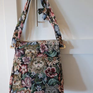 Bolso bordado, bolso de alfombra, bolso de gato, bolso a prueba de carteristas, accesorio cottagecore, bolso de primavera y verano, bolso de playa, bolso de compras, bolso de viaje, bolsillo