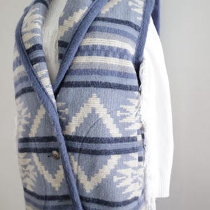 Vintage Woolrich Navajo style Wool Vest Womens WOOLRICH Long Southwest Heavy Wool Blanket Vest M Coastal Cowgirl Pendleton blanket style image 5