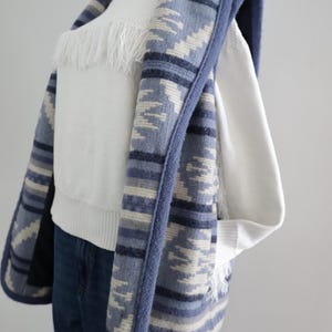 Vintage Woolrich Navajo style Wool Vest Womens WOOLRICH Long Southwest Heavy Wool Blanket Vest M Coastal Cowgirl Pendleton blanket style image 1