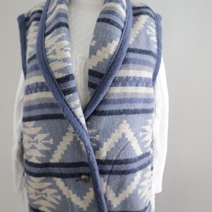 Vintage Woolrich Navajo style Wool Vest Womens WOOLRICH Long Southwest Heavy Wool Blanket Vest M Coastal Cowgirl Pendleton blanket style image 6