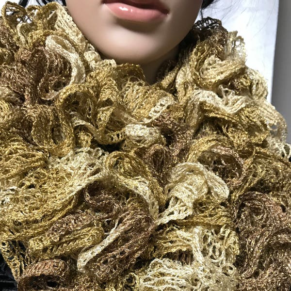 Fashion Ruffle Long Scarf/ Frilly Scarf/ Knitted Lacy Scarf/ Modern Scarf/ Elegant Scarf/ Christmas Gift