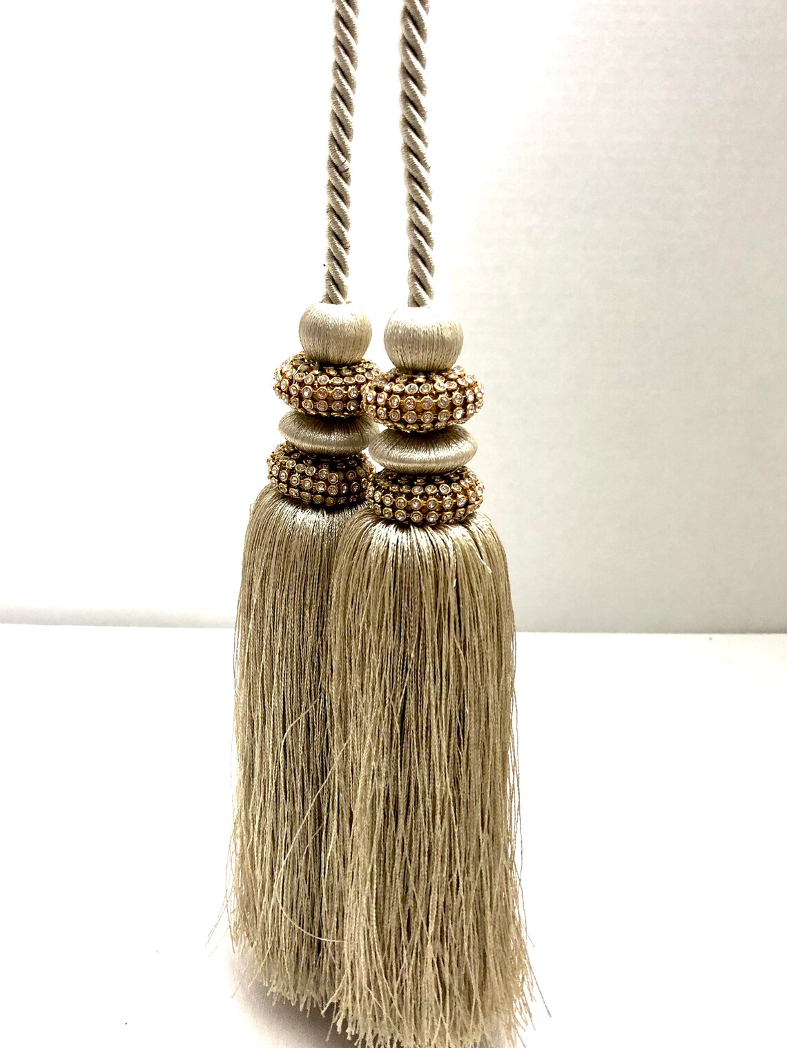 Double Tassel Ivory Tieback Luxury Victorian Hold Back Etsy