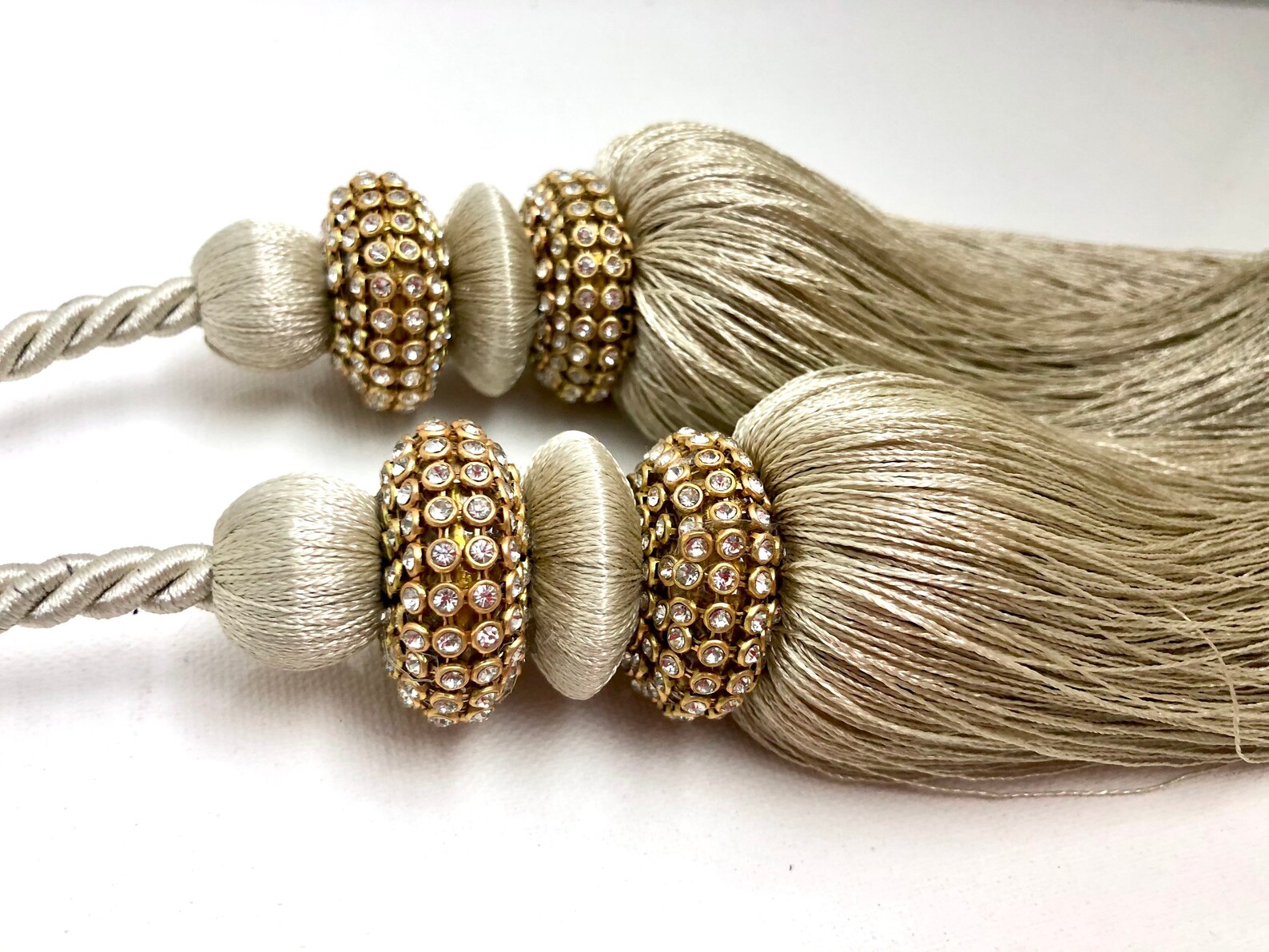 Double Tassel Ivory Tieback Luxury Victorian Hold Back Etsy