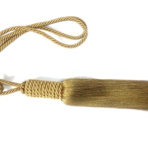 luxury  Tieback, Single Tassel Tieback, Luxury Victorian Hold back, Curtain Tieback, Mustard Tie-back, Mustard Tassel, Golden Tieback