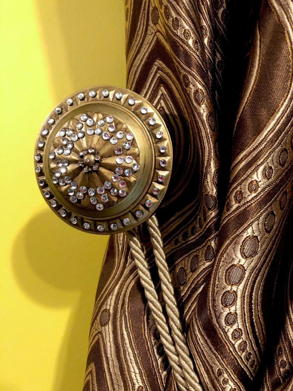 Swarovski Medallion Luxury Hold Back Vintage Tieback Drapery Etsy