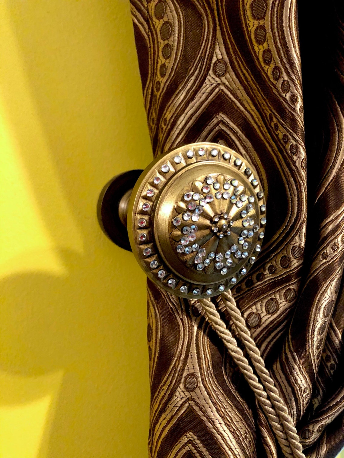 Swarovski Medallion Luxury Hold Back Vintage Tieback Drapery Etsy