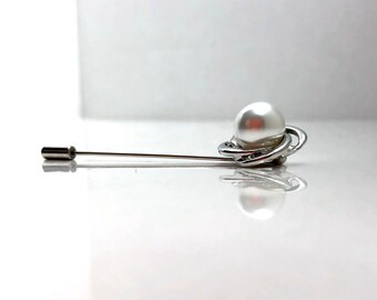 Silver Flower Shawl Pin, Shawl Pin, Scarf Pin, Sweater Pin, Stick Pin, Hat Pin, Gift