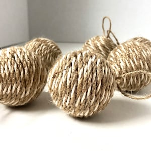 6 boules de jute, boules de Noël bohèmes, décorations de Noël, décoration rustique, décoration bohème, décoration en jute, garniture de bol
