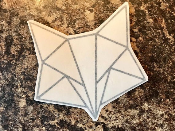 Wandtattoo Aufkleber Tattoo Auto Laptop Fuchs Gesicht Hund Geometrische Origami Niedlich Wandbild Schablone