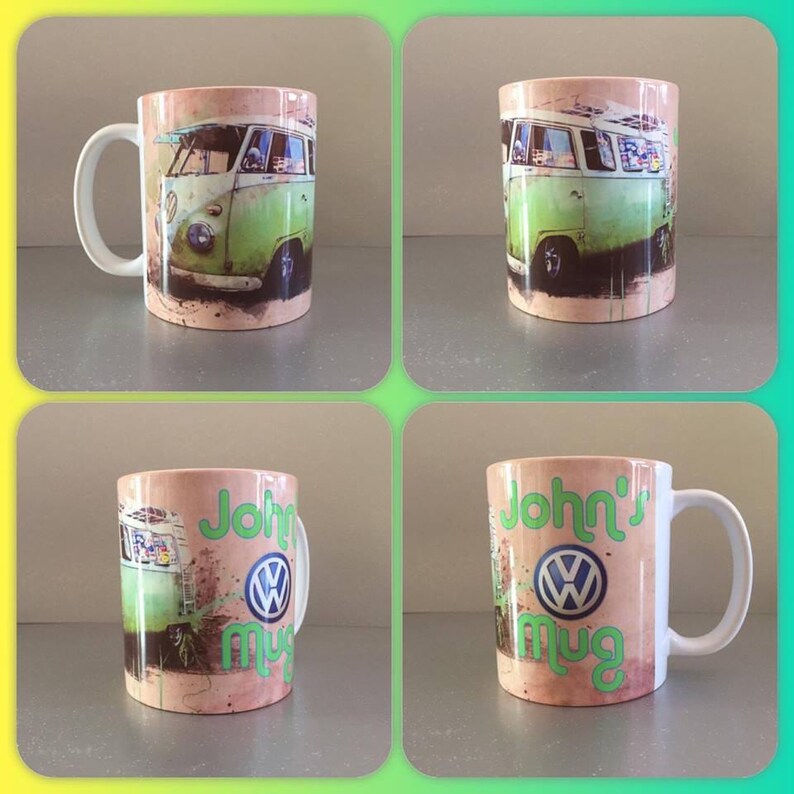 Campervan Coussin Personnalisé VOLKSWAGEN VW Camping-car Cadeau Fête Anniversaire Neuf