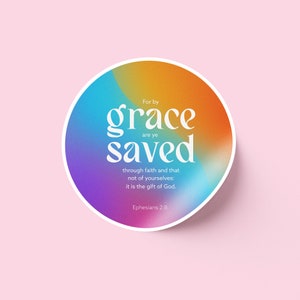 Ephesians 2:8 Bible Verse Kiss-Cut Stickers