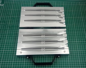 CNC machined aluminum three cavity 20oz Trolling sinker fishing mold, CNC machining services