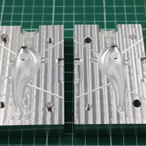 CNC aluminum machined soft plastic fishing lure mold, CNC machining services