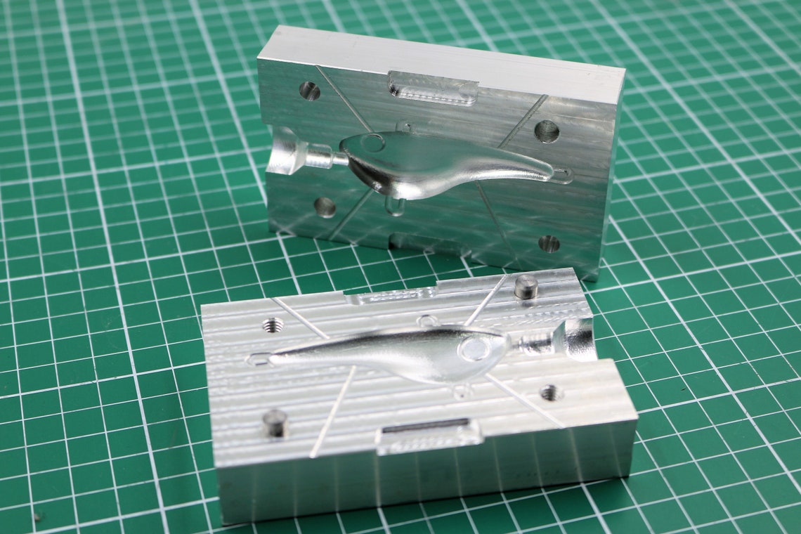 CNC Aluminum Machined Soft Plastic Fishing Lure Mold, CNC Machining