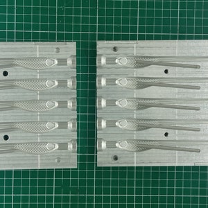 CNC Machined Aluminum Twitching Shad Lure Mold: 5 Cavity, 5 inch