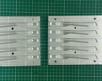CNC Machined Aluminum Twitching Shad Lure Mold: 5 Cavity, 5 inch
