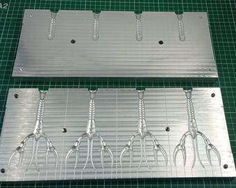 4.5" Crawfish Soft Plastic Lure Mold | 4 Cavity CNC Aluminum Injection Mold