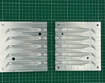 CNC machined aluminum mold for 4" cocahoe shad production