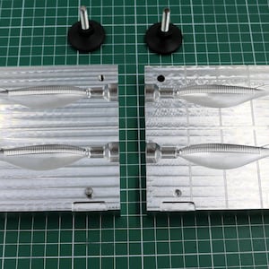 Curly tail shad CNC machined aluminum fishing mold, CNC machining services