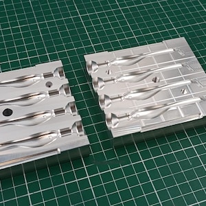 CNC Machined Aluminum 4-Cavity Mold for 3&quot; Twitching Shad Lures