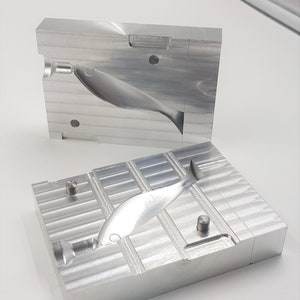 CNC machined sassy shad lure aluminum fishing mold, CNC machining services