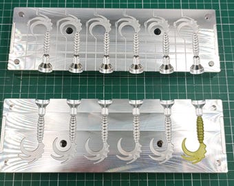 2" Fire Tail Grub Twister Lure CNC machined aluminum fishing mold, CNC machining services