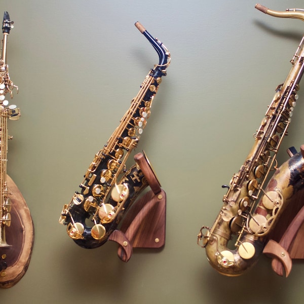 Der Wandhalter - Saxophon Wandständer - Geschenk für Saxophonist - Tenor, Alt, Sopran Sax