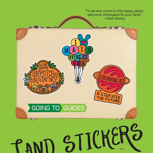 Land Stickers: Set 1 • Main Street Critter Country and Tomorrowland Vinyl Die Cut Waterproof Stickers for Planner, Hydro Flask, Laptop