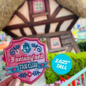 Fantasyland Patch: Embroidered with It's a Small World Clock & Fantasyland Flowers, Iron-On or Sew