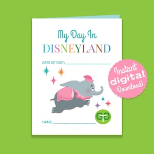 Disneyland Park Checklist: Anaheim Attractions, Ride Planning (Digital Download, PDF, 8.5x11&quot;)